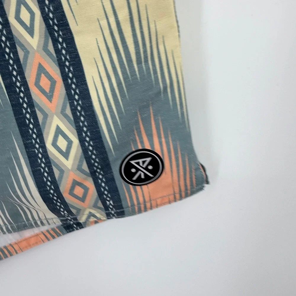 Roark‎ Shorey Tremor Geometric Hemp Blend Board Shorts Swim Trunks M
